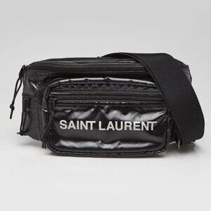 Yves Saint Laurent Black Nylon Logo Belt Bag